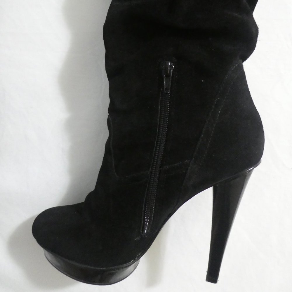 STEVE MADDEN | size 7.5 | Black Suede Stiletto Pirate Slouch Boot | Xenonn | GUC - Picture 5 of 14